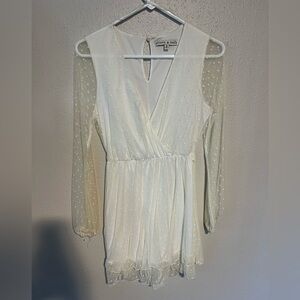 White Dress w/ lace sleeves